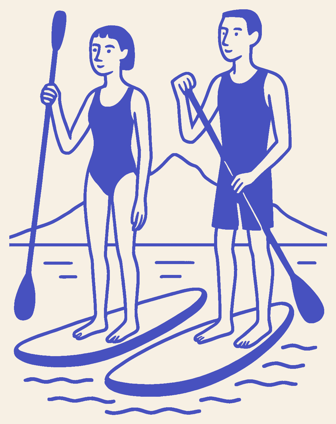 Illustration Stand-up-Paddeln